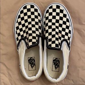 Vans Slip On Checker Skate Shoe Black/White size 2
